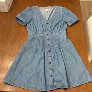 Madewell Light Blue Denim Button-Front Dress
